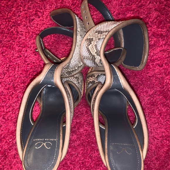 MONIKA CHIANG Faiza Shoe Women's EU 36 US 5.5 Python Cuff Block Heels - Picture 3 of 3